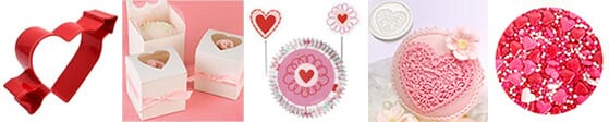 Valentines Day Sprinkles, Baking Cups, Cake Decorating Supplies